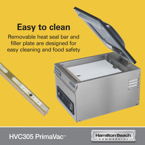 Hamilton Beach PrimaVac™ HVC305 In-Chamber Vacuum Sealer, 12 inch Heat Seal Bar, Countertop, 400w, 5Amps, 120v/60/1-ph, NSF Listed