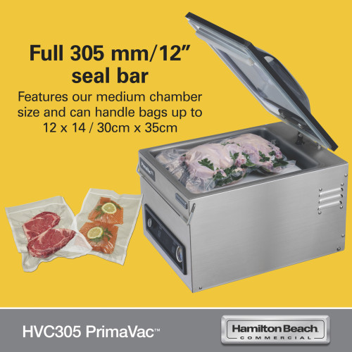 Hamilton Beach PrimaVac™ HVC305 In-Chamber Vacuum Sealer, 12 inch Heat Seal Bar, Countertop, 400w, 5Amps, 120v/60/1-ph, NSF Listed