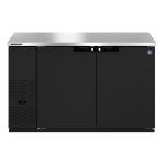 Hoshizaki BB59 59.5(w) inch (2)Solid Door(s) Back Bar Refrigerator, Side Mount, Black Vinyl, 18.16Cu.ft, (4)Shelve(s), 1/3hp, 115v/60/1, ETL Listed