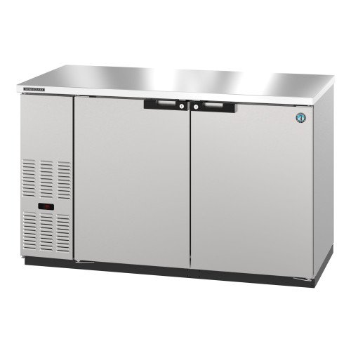Hoshizaki BB59-S 59.5(w) inch (2)Solid Door(s) Back Bar Refrigerator, Side Mount, Stainless Steel, 18.16Cu.ft, (4)Shelve(s), 1/3hp, 115v/60/1, ETL Listed
