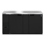Hoshizaki BB69 69.5(w) inch (2)Solid Door(s) Back Bar Refrigerator, Side Mount, Black Vinyl, 22.17Cu.ft, (4)Shelve(s), 1/3hp, 115v/60/1, ETL Listed