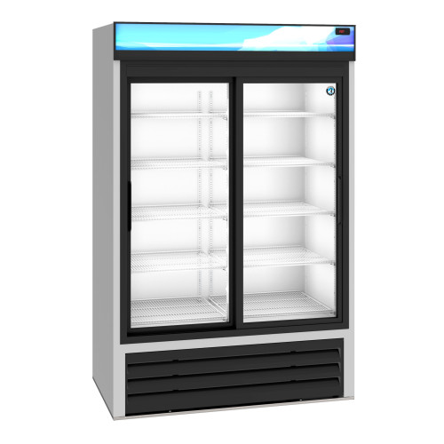 Hoshizaki RM-45-SD-HC 51(w) inch (2)Sliding Glass Door(s) Bottom Mount Merchandiser Refrigerator, Silver, 38.26Cu.Ft, (10)Shelve(s), 1/2hp, 115v/60/1, UL Listed, ENERGY STAR®
