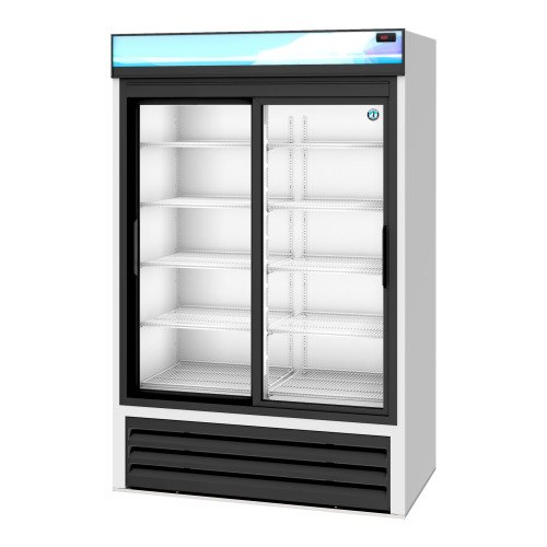 Hoshizaki RM-45-SD-HC 51(w) inch (2)Sliding Glass Door(s) Bottom Mount Merchandiser Refrigerator, Silver, 38.26Cu.Ft, (10)Shelve(s), 1/2hp, 115v/60/1, UL Listed, ENERGY STAR®