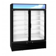 Hoshizaki RM-49-HC-BLK 60(w) inch (2)Glass Door(s) Bottom Mount Merchandiser Refrigerator, Black, 42.61Cu.ft, (10)Shelves(s), 1/2hp, 115v/60/1, UL Listed
