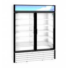 Hoshizaki RM-49-HC-WHT 60(w) inch (2)Glass Door(s) Bottom Mount Merchandiser Refrigerator, White, 42.61Cu.ft, (10)Shelves(s), 1/2hp, 115v/60/1, UL Listed