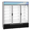 Hoshizaki RM-65-HC 78(w) inch (3)Glass Door(s) Bottom Mount Merchandiser Refrigerator, Silver, 56.04Cu.Ft, (15)Shelve(s), (2)1/3hp, 115v/60/1, UL Listed, ENERGY STAR®