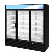 Hoshizaki RM-65-HC-BLK 78(w) inch (3)Glass Door(s) Bottom Mount Merchandiser Refrigerator, Black, 56.04Cu.Ft, (15)Shelve(s), (2)1/3hp, 115v/60/1, UL Listed