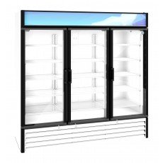 Hoshizaki RM-65-HC-WHT 78(w) inch (3)Glass Door(s) Bottom Mount Merchandiser Refrigerator, White, 56.04Cu.Ft, (15)Shelve(s), (2)1/3hp, 115v/60/1, UL Listed