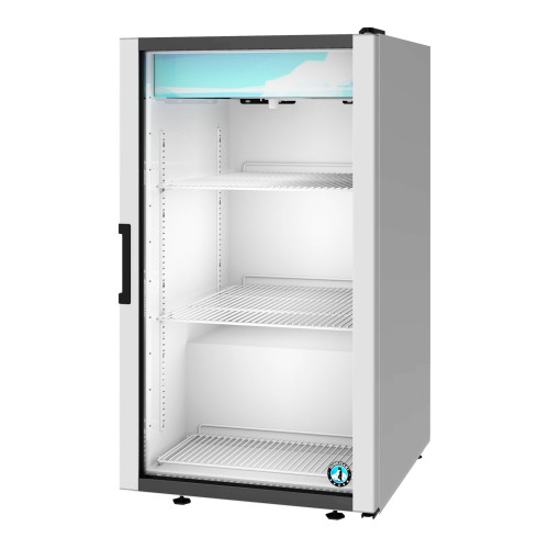 Hoshizaki RM-7-HC 21.25(w) inch (1)Glass Door(s) Merchandiser Refrigerator, Countertop, 5.97Cu.ft, (3)Shelve(s), White, 1/8hp, 115v/60/1, UL Listed