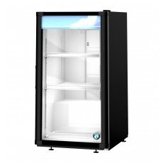 Hoshizaki RM-7-HC-BLK 21.25(w) inch (1)Glass Door(s) Merchandiser Refrigerator, Countertop, 5.97Cu.ft, (3)Shelve(s), Black, 1/8hp, 115v/60/1, UL Listed