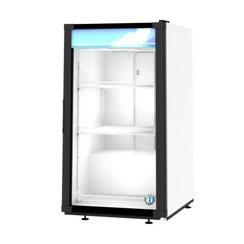 Hoshizaki RM-7-HC-WHT 21.25(w) inch (1)Glass Door(s) Merchandiser Refrigerator, Countertop, 5.97Cu.ft, (3)Shelve(s), White, 1/8hp, 115v/60/1, UL Listed