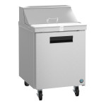Hoshizaki SR27B-8 27(w) inch (1)Door(s) Refrigerated Standard Top Sandwich Prep Table, 6.22Cu.ft, (1)Shelve(s), (8)1/6 Pan(s), Casters, 1/5hp, 115v/60/1, ETL Listed