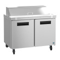 Hoshizaki SR48B-12 48(w) inch (2)Solid Door(s) Refrigerated Standard Top Sandwich Prep Table,13.66Cu.ft, (2)Shelve(s), (12)1/6 Pan(s), Casters, 1/5hp, 115v/60/1, ETL Listed