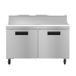Hoshizaki SR60B-16 60(w) inch (2)Solid Door(s) Refrigerated Standard Top Sandwich Prep Table, 14.8Cu.ft, (2)Shelve(s), (16)1/6 Pans, Casters, 1/3hp, 115v/60/1, ETL Listed