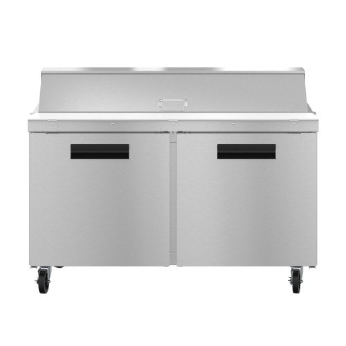Hoshizaki SR60B-16 60(w) inch (2)Solid Door(s) Refrigerated Standard Top Sandwich Prep Table, 14.8Cu.ft, (2)Shelve(s), (16)1/6 Pans, Casters, 1/3hp, 115v/60/1, ETL Listed