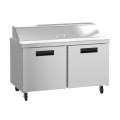Hoshizaki SR60B-16 60(w) inch (2)Solid Door(s) Refrigerated Standard Top Sandwich Prep Table, 14.8Cu.ft, (2)Shelve(s), (16)1/6 Pans, Casters, 1/3hp, 115v/60/1, ETL Listed