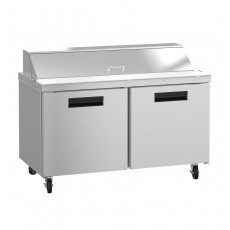 Hoshizaki SR60B-16 60(w) inch (2)Solid Door(s) Refrigerated Standard Top Sandwich Prep Table, 14.8Cu.ft, (2)Shelve(s), (16)1/6 Pans, Casters, 1/3hp, 115v/60/1, ETL Listed