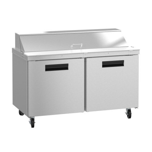 Hoshizaki SR60B-16 60(w) inch (2)Solid Door(s) Refrigerated Standard Top Sandwich Prep Table, 14.8Cu.ft, (2)Shelve(s), (16)1/6 Pans, Casters, 1/3hp, 115v/60/1, ETL Listed