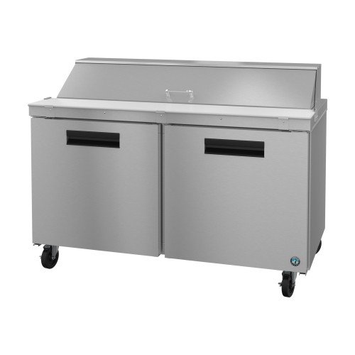 Hoshizaki SR60B-16 60(w) inch (2)Solid Door(s) Refrigerated Standard Top Sandwich Prep Table, 14.8Cu.ft, (2)Shelve(s), (16)1/6 Pans, Casters, 1/3hp, 115v/60/1, ETL Listed