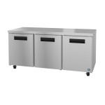 Hoshizaki UR72B 72(w) inch (3)Door(s) Undercounter Refrigerator, 18.27Cu.Ft, (3)Shelve(s), Casters, 1/5hp, 115v/60/1, ETL Listed, ENERGY STAR®