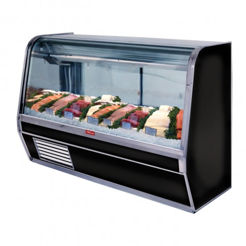 Howard-McCray SC-CFS32E-6C-BE-LED 75.5(w) inch Refrigerated Fish/Poultry Service Case, Curved Glass, Self-Contained, (2)Shelve(s), Black Exterior, 1/4hp, 12amps, 120/60/1-ph, UL Listed