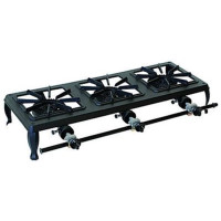 Hurricane Cast Iron Triple Burner Stove, Liquid Propane(LP), (3)15k BTU, 30 x 11 x 5-3/4 inch, 1 each