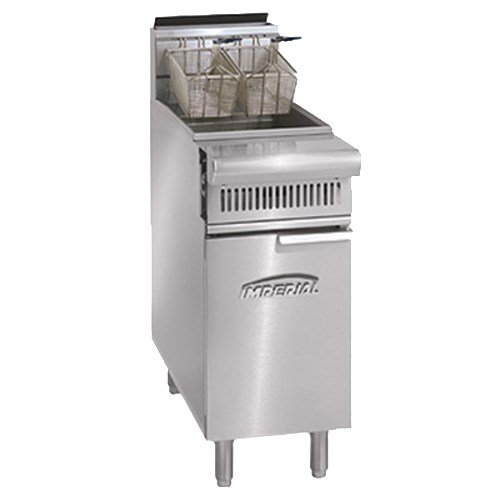 Imperial IHR-F2525 Deep Fryers, 15.5(w) inch, Dual Tank, (2)25lb(s) Oil Capacity, (4)Tube Fired Burner(s), Heavy Duty, Floor Model, (2)Basket(s), 140k Total BTU/Hr, NSF Listed