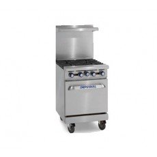 Imperial® IR-2-G12 Pro Series Restaurant Ranges, 24(w) inch,  (2)Open Burner(s), 12(w) inch Griddle, Natural Gas, 111k Total BTU/Hr, NSF Listed