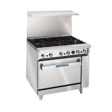 Imperial IR-4-G12 Pro Series Restaurant Ranges, 36(w) inch, (4)Open Burner(s), 12(w) inch Griddle, (1)Standard Oven(s), Natural Gas, 183k Total BTU/Hr, NSF Listed