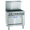 Imperial IR-6 Pro Series Restaurant Ranges, 36(w) inch, (6)Open Burner(s), (1)Standard Oven(s), Natural Gas, 227k Total BTU/Hr, NSF Listed