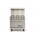 Imperial IR-6-E Pro Series Restaurant Electric Ranges, 36(w) inch, (6)Round Plate Element(s), (1)Standard Oven(s), 84amps, 208v/60/1-ph, ETL Listed