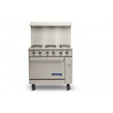 Imperial IR-6-E Pro Series Restaurant Electric Ranges, 36(w) inch, (6)Round Plate Element(s), (1)Standard Oven(s), 84amps, 208v/60/1-ph, ETL Listed
