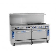 Imperial IR-8-G24 Pro Series Restaurant Gas Ranges, 72(w) inch, (6)Open Burner(s), 24(w) inch Griddle, (2)Standard Oven(s), Natural Gas, 368k Total BTU/Hr, NSF Listed