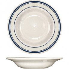 ITI Catania™ CT-3 8-7/8 inch 10oz Deep Rim Soup Bowl, American-Blue Band, Stoneware, 24 each