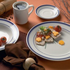ITI Catania™ CT-3 8-7/8 inch 10oz Deep Rim Soup Bowl, American-Blue Band, Stoneware, 24 each