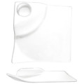 ITI Elite™ EL-1000 10 inch Square Party Plate WITH 2.5oz well, Bright White, Porcelain, 6 each