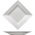 ITI Elite™ EL-212 11-5/8 inch Deep Square Plate, Bright White, Porcelain, 12 each