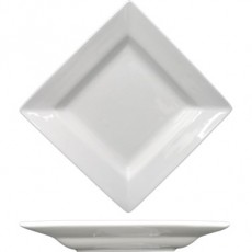 ITI Elite™ EL-212 11-5/8 inch Deep Square Plate, Bright White, Porcelain, 12 each