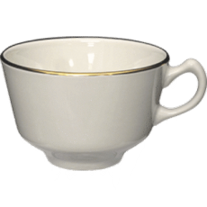 ITI Florentine™ FL-1 7oz American White – Gold Band Tall Cup, Vitrified Stoneware, 36 each
