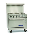 Imperial IR-6-E Pro Series Restaurant Electric Ranges, 36(w) inch, (6)Round Plate Element(s), (1)Standard Oven(s), 84amps, 208v/60/1-ph, ETL Listed
