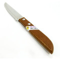 KIWI K501 4-3/4 inch Stainless Steel Straight Edged Pairing Knife with Wood Handle, 3 each