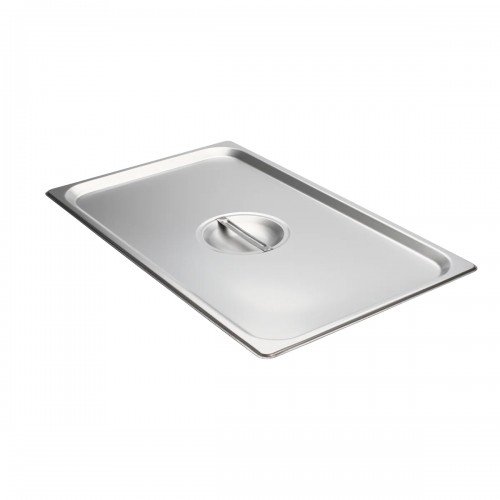 Libertyware 5000 Full Size Solid Stainless Steel Steam Table Pan Cover with Handle, NSF Listed