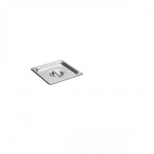 Libertyware 5160 1/6 Size Solid Flat Stainless Steel Steam Table Pan Cover with Handle, NSF Listed