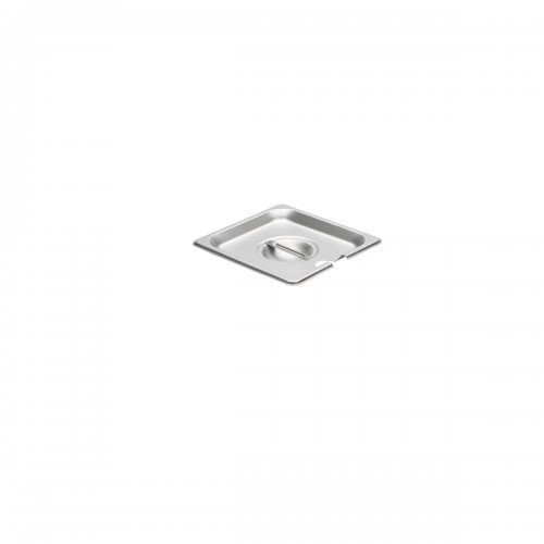 Libertyware 5160S 1/6 Size Notched Flat Stainless Steel Steam Table Pan Cover with Handle, NSF Listed
