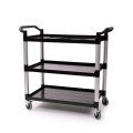 Libertyware BC2040 3-Shelf NSF Listed Plastic Bussing Cart with Casters, 330 lb Capacity, Black
