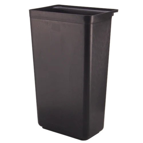 Libertyware BCRB Bus Cart Refuse Bin, Black Plastic, 22(w) x 13.25(d) x 9(h) inch