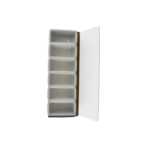 Libertyware SSCH6 Condiment Dispensers, (6)Compartment(s), Stainless Steel, 18-1/4(w) x 6(d) x 5-3/8(h) inch