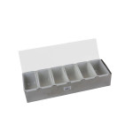 Libertyware SSCH6 Condiment Dispensers, (6)Compartment(s), Stainless Steel, 18-1/4(w) x 6(d) x 5-3/8(h) inch