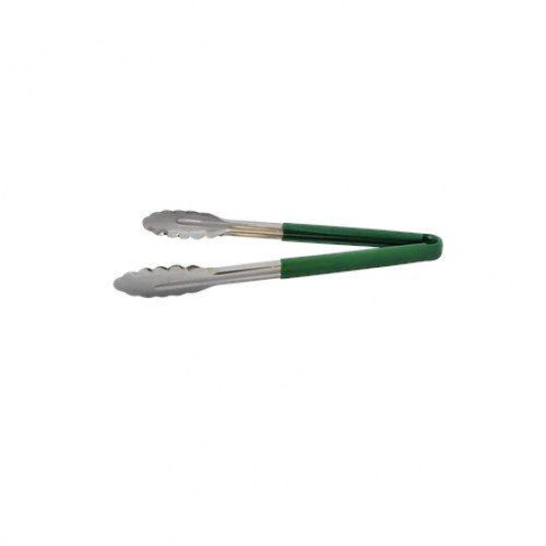 Libertyware T12P-GR 12 Inch Stainless Steel Tongs with Green Coated Handle – Pack of 4 for Commercial Kitchen Use