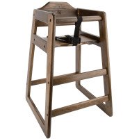 Libertyware WHCKDW High Chairs, Walnut Finished, Wood, Stackable, Ship Knock-Down